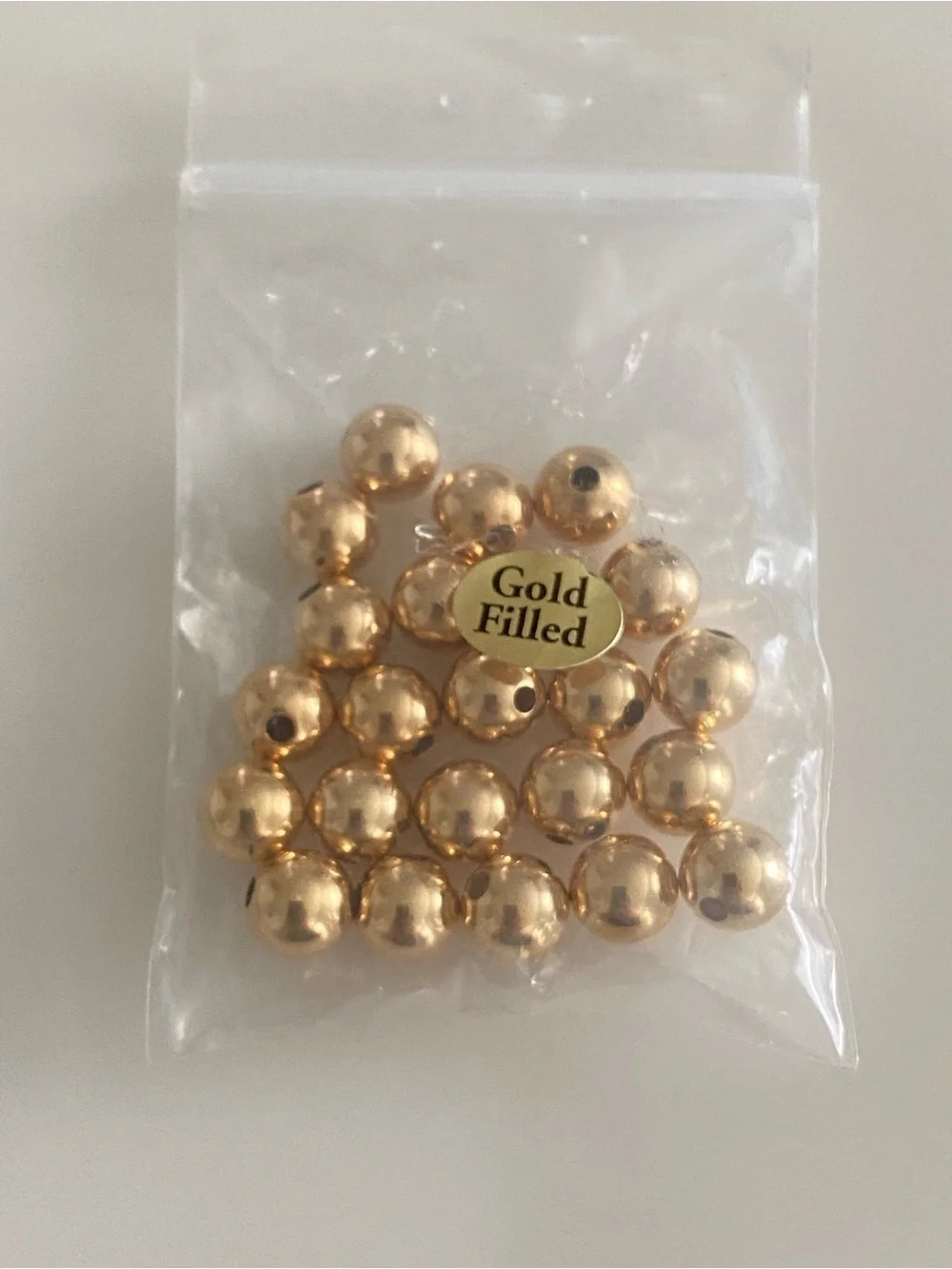 23 Gold-Filled Round Beads - Shiny Gold Bead Pack